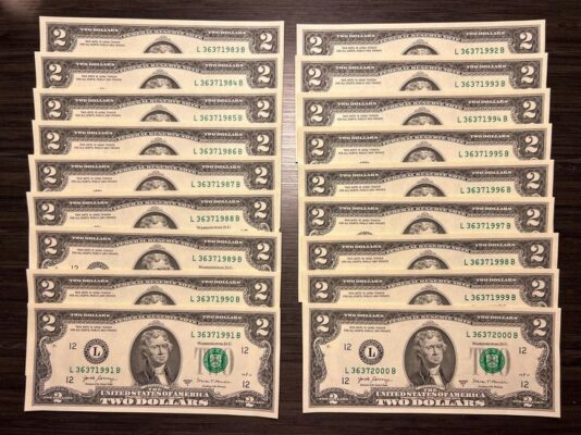 how much for a 2 dollar bill